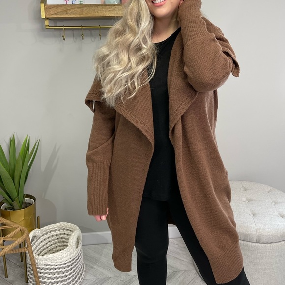Cozy Brown Women's Cardigan - Picture 1 of 4